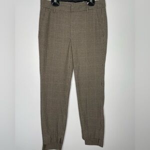 ZARA plaid neutral high low hem pants